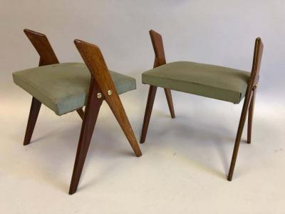 Osvaldo Borsani Pair of Italian Mid Century Modern Benches or Stools Osvaldo Borsani Attributed