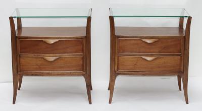 Osvaldo Borsani Pair of Mahogany Nightstands by Osvaldo Borsani 1950 Italy