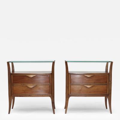 Osvaldo Borsani Pair of Mahogany Nightstands by Osvaldo Borsani 1950 Italy