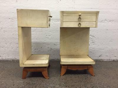 Osvaldo Borsani Pair of Parchment Nightstands Manner of Osvaldo Borsani