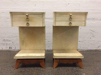 Osvaldo Borsani Pair of Parchment Nightstands Manner of Osvaldo Borsani