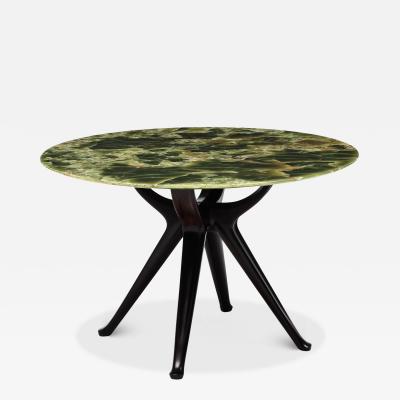 Osvaldo Borsani Rare Onyx and Mahogany Dining or Center Table Model 7969