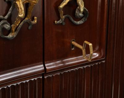 Osvaldo Borsani Rare Two door Cabinet or Sideboard by Osvaldo Borsani and Lucio Fontana for AVB