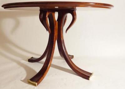 Osvaldo Borsani Rare and Important Center Table in Cherry and Glass by Osvaldo Borsani