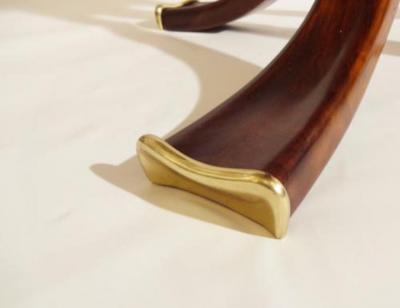 Osvaldo Borsani Rare and Important Center Table in Cherry and Glass by Osvaldo Borsani