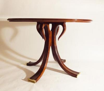 Osvaldo Borsani Rare and Important Center Table in Cherry and Glass by Osvaldo Borsani