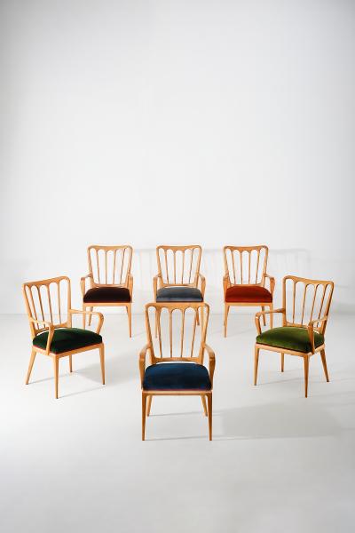 Osvaldo Borsani Set of 6 Model 6086 Armchairs