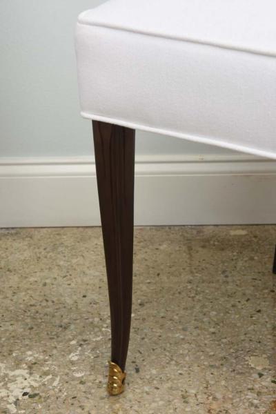 Osvaldo Borsani Set of Eight Osvaldo Borsani Italian Modern Mahogany and Brass Dining Chairs