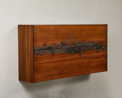 Osvaldo Borsani Wall Mounted Cabinet by Osvaldo Borsani Arnaldo Pomodoro for Tecno