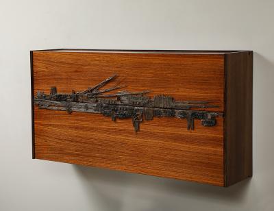 Osvaldo Borsani Wall Mounted Cabinet by Osvaldo Borsani Arnaldo Pomodoro for Tecno