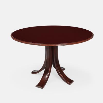 Osvaldo Borsani Walnut Glass Brass Dining or Center Table Model 6521 by Osvaldo Borsani