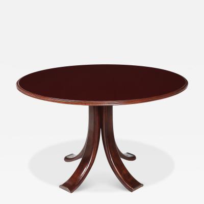Osvaldo Borsani Walnut Glass Brass Dining or Center Table Model 6521 by Osvaldo Borsani