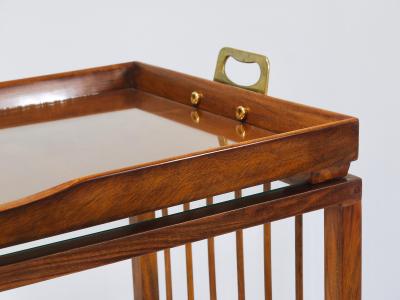 Oswald Haerdtl Oswald Haerdtl Vienna Modernism Walnut Brass Bar Cart Serving Trolley 1950s