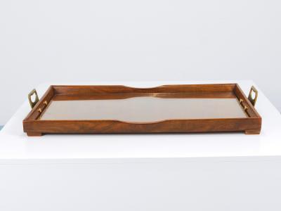 Oswald Haerdtl Oswald Haerdtl Vienna Modernism Walnut Brass Bar Cart Serving Trolley 1950s