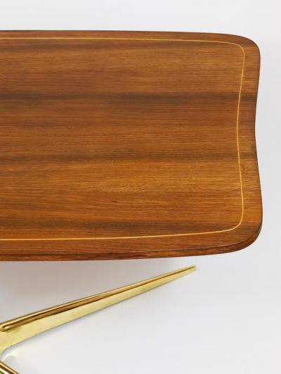 Oswald Haerdtl Oswald Haerdtl x Hagenauer Vienna Brass Walnut Coffee Table Austria 1950s