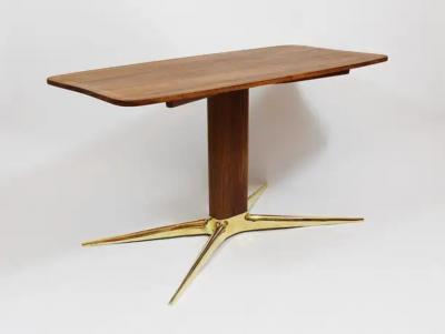 Oswald Haerdtl Oswald Haerdtl x Hagenauer Vienna Brass Walnut Coffee Table Austria 1950s