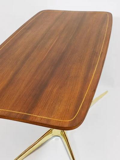 Oswald Haerdtl Oswald Haerdtl x Hagenauer Vienna Brass Walnut Coffee Table Austria 1950s