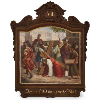 Oswald V lkel Complete set of Stations of the Cross oil paintings by V lkel
