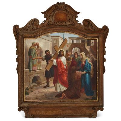 Oswald V lkel Complete set of Stations of the Cross oil paintings by V lkel