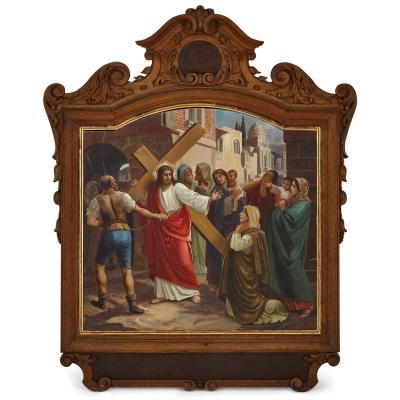 Oswald V lkel Complete set of Stations of the Cross oil paintings by V lkel