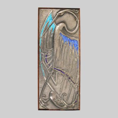 Ottaviani Silver and Enamel wooden Box with Bird Design