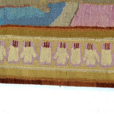 Otto Eckmann Art Nouveau Tapestry AFter Five Swans by Otto Eckmann Germany