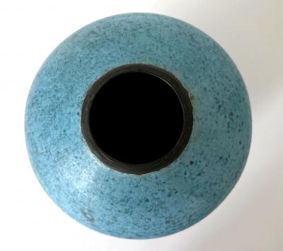 Otto Heino Ceramic Moon Jar with Robin Egg Blue Glaze by Otto Heino