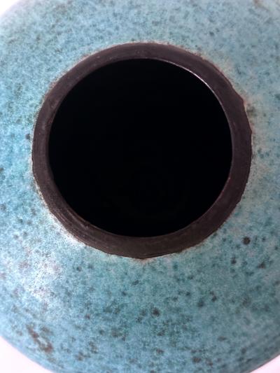 Otto Heino Ceramic Moon Jar with Robin Egg Blue Glaze by Otto Heino