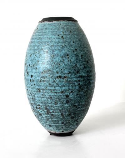 Otto Heino Ceramic Vase with Robin Egg Blue Glaze by Otto Heino