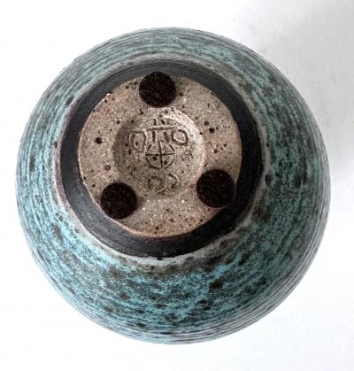 Otto Heino Ceramic Vase with Robin Egg Blue Glaze by Otto Heino