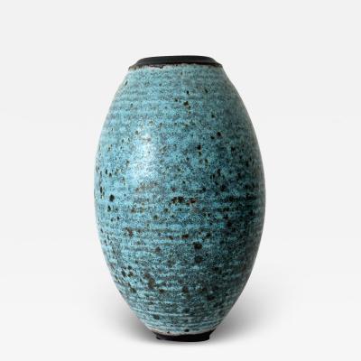 Otto Heino Ceramic Vase with Robin Egg Blue Glaze by Otto Heino