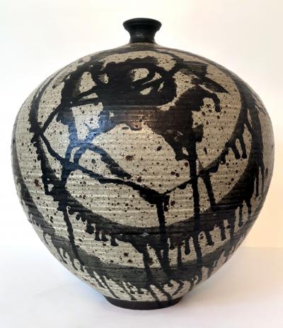 Otto Heino Large Ceramic Jar Vase with Striking Glaze by Vivika and Otto Heino