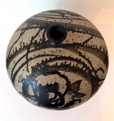 Otto Heino Large Ceramic Jar Vase with Striking Glaze by Vivika and Otto Heino