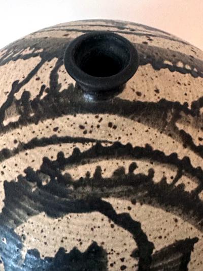 Otto Heino Large Ceramic Jar Vase with Striking Glaze by Vivika and Otto Heino