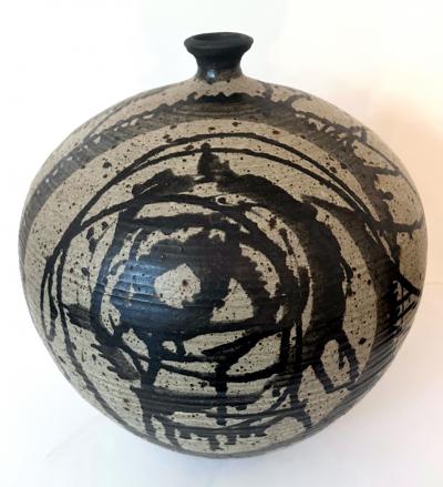 Otto Heino Large Ceramic Jar Vase with Striking Glaze by Vivika and Otto Heino