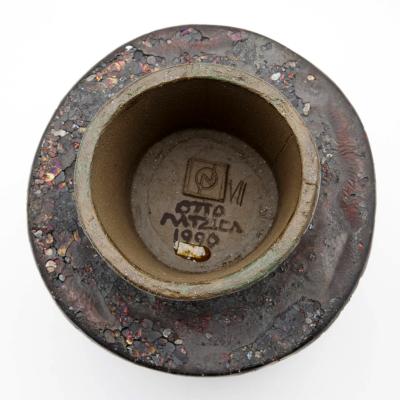 Otto Natzler Ceramic Vase with Unique Glaze by Otto Natzler