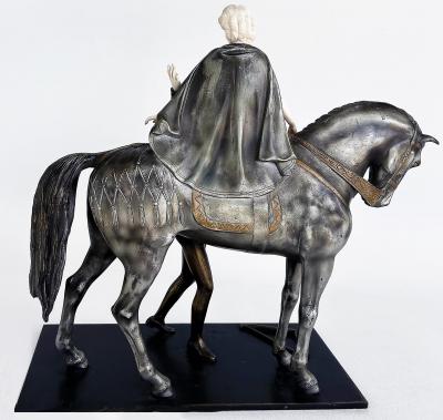 Otto Poertzel Otto Poertzel 1920s Bronze Bone Horse Sculpture The Minstrel The Maiden 