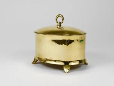 Otto Prutscher Otto Prutscher Art Nouveau Brass Box Bowl With Lid Melzer Neuhardt 1920s