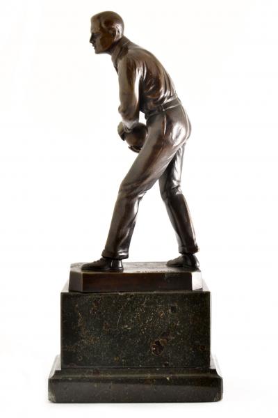 Otto Schmidt Hofer SCHMIDT HOFER 1873 1925 BERLIN GERMANY BRONZE FIGURE OF A BOWLER ART DECO 