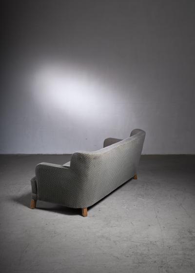 Otto Schultz Scandinavian Modern three seater sofa with grey wool upholstery