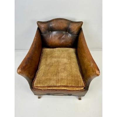 Otto Schulz 1930 s European Leather Lounge Chair