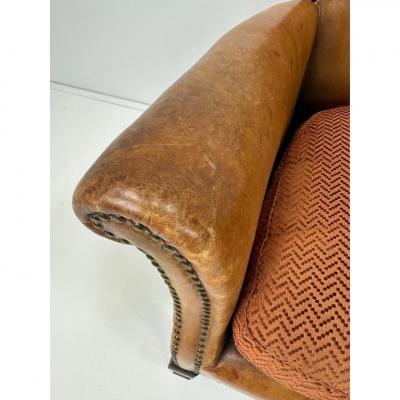 Otto Schulz Early 20th Century European Leather Lounge Chair