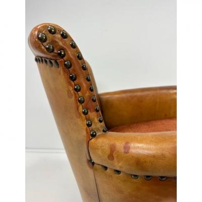 Otto Schulz Early 20th Century European Leather Lounge Chair