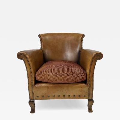 Otto Schulz Early 20th Century European Leather Lounge Chair