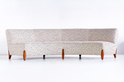 Otto Schulz Important Otto Schulz Curved Four Seat Sofa for Boet Sweden Mid 1940s