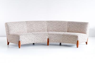 Otto Schulz Important Otto Schulz Curved Four Seat Sofa for Boet Sweden Mid 1940s