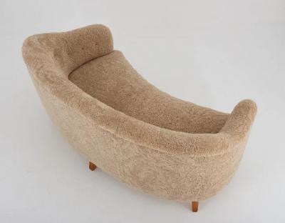 Otto Schulz Otto Schulz Attributed Scandinavian Mid Century Sofa in Sheepskin