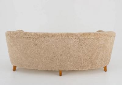 Otto Schulz Otto Schulz Attributed Scandinavian Mid Century Sofa in Sheepskin