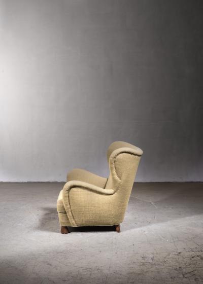 Otto Schulz Otto Schulz High Back Armchair for Boet Sweden 1930s