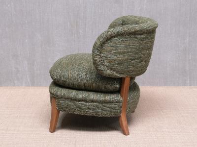 Otto Schulz Otto Schulz Lounge Chair in Green Pierre Frey Tweed and Beech Sweden 1940s